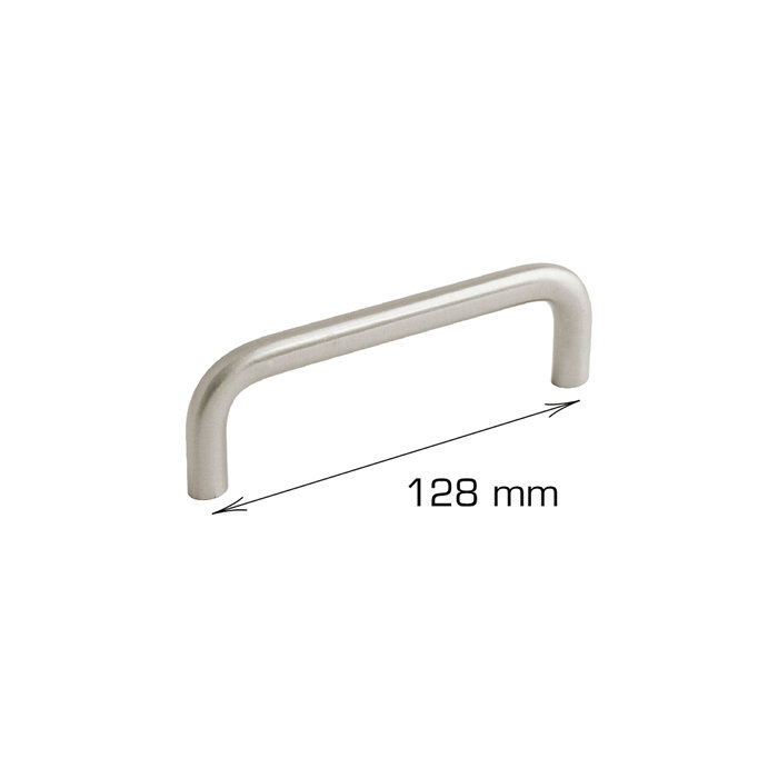 Håndtak U-form stål 128 mm - 2 stk. 